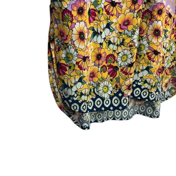 Anthropologie Fig & Flower Boho Paisley Multi Print Blouse Tunic Size Small - Picture 4 of 10